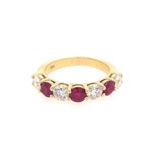 NEW NORMANI women's ruby & diamond wedding band ring in gold
